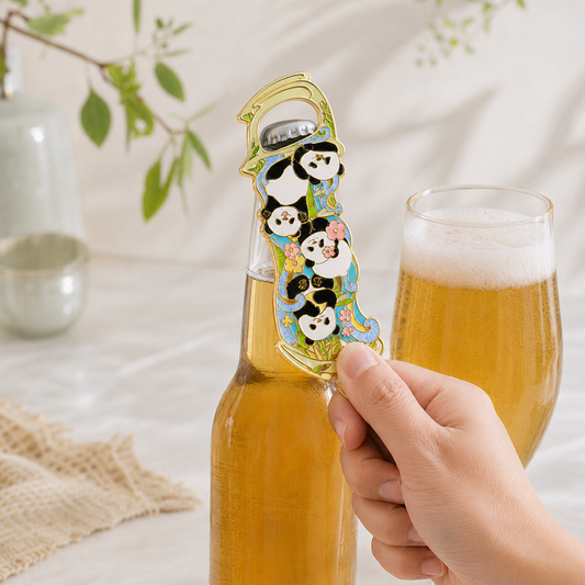 3D Landmark Travel Souvenir Gift | Chinese Giant Panda & Bamboo Design | Magnetic Bottle Opener & Refrigerator Magnet | Kitchen Decor