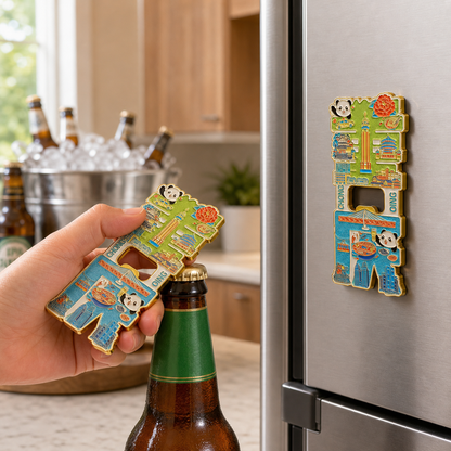 Magnetic Bottle Opener & Refrigerator Sticker | Cultural Gift & Kitchen Decor