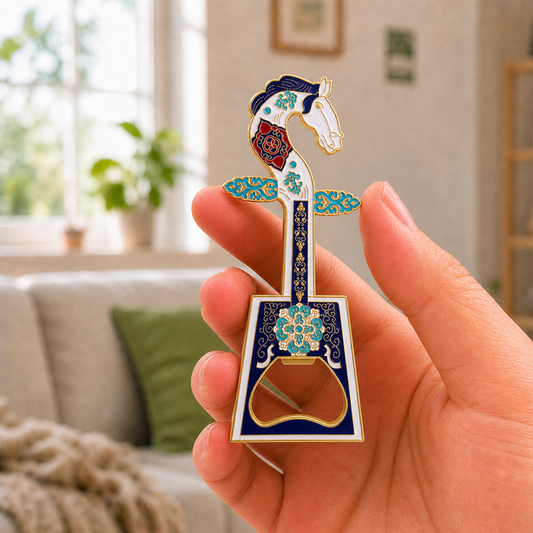 3D Landmark Travel Souvenir Gift | Mongolian Horsehead Fiddle Design | Magnetic Bottle Opener & Refrigerator Magnet | Kitchen Decor