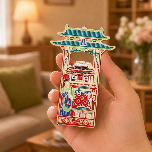 3D Landmark Travel Souvenir Gift | Chinese Temple & Classical Maiden Design | Magnetic Bottle Opener & Refrigerator Magnet | Kitchen Decor