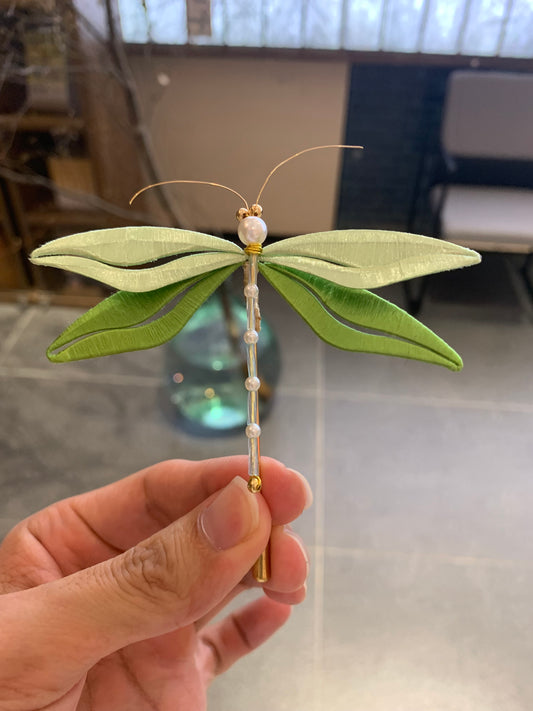 Dragonfly Brooch Made of Chinese Chan Hua